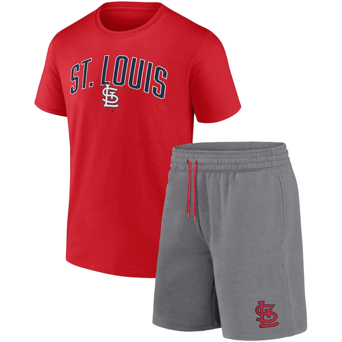 Men's St. Louis Cardinals Red/Heather Gray Arch T-Shirt & Shorts Combo Set